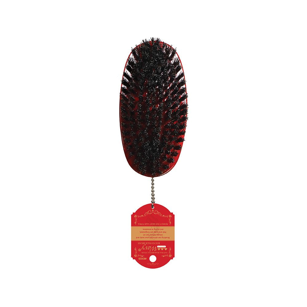 WAVY WAVE BRUSH "MEDIUM" RED (50% BOAR - 50% NYLON)